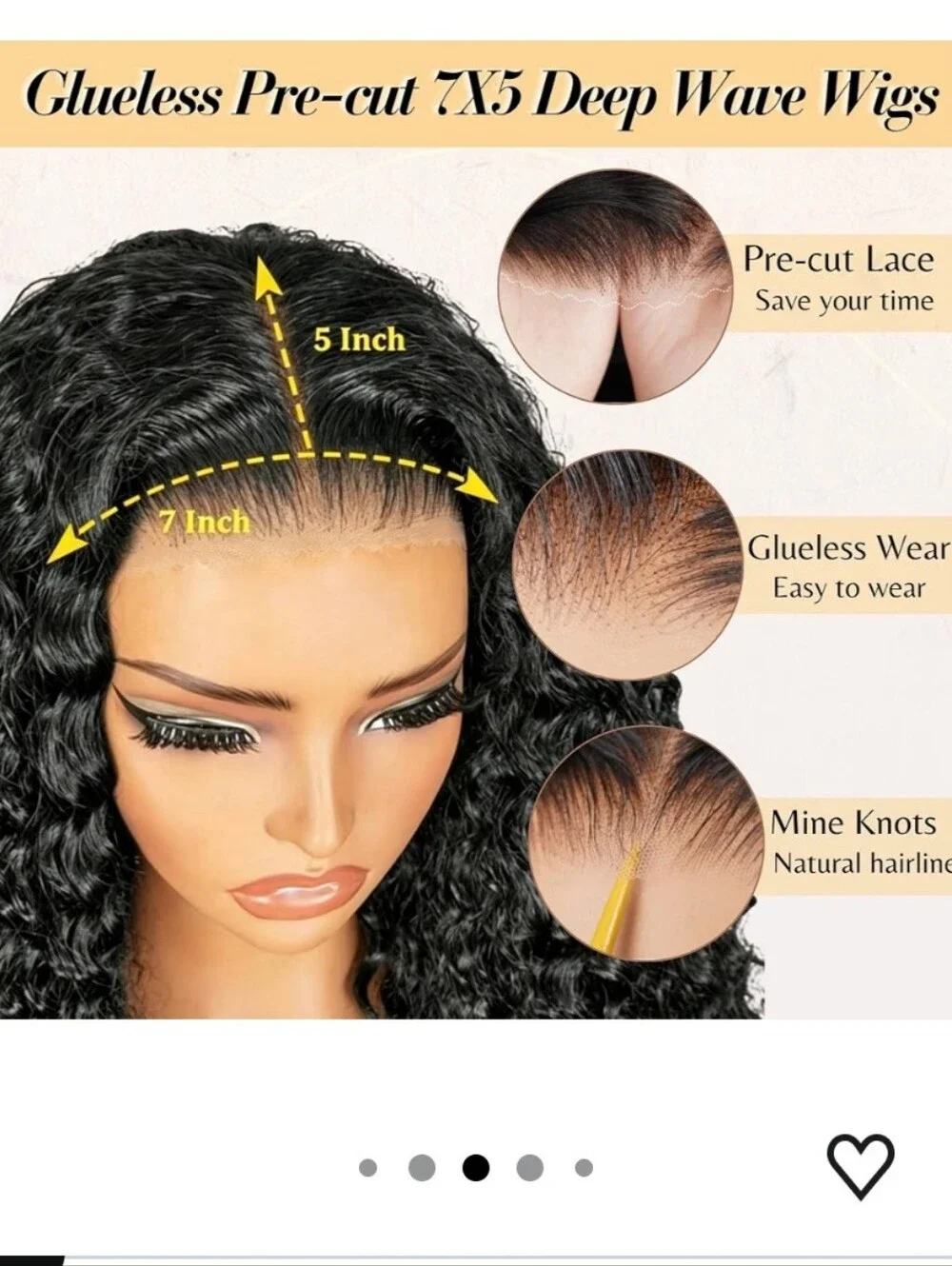 Wear and Go Glueless Wig Human Hair 7x5 Lace Closure Deep Wave 24 Inch